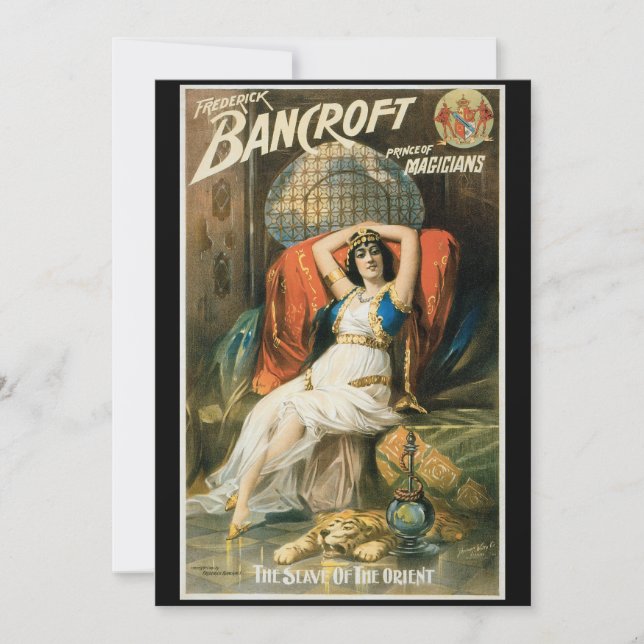 Vintage Magic Poster, Magician Frederick Bancroft (Framsida)