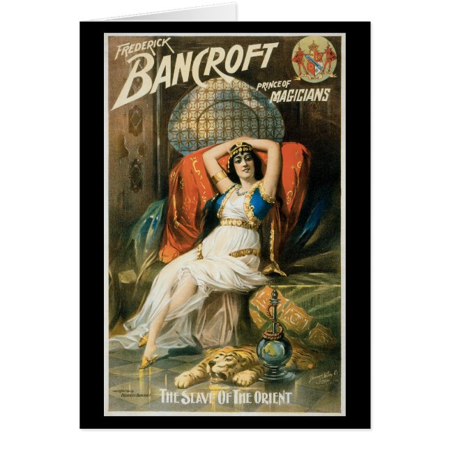 Vintage Magic Poster, Magician Frederick Bancroft Hälsningskort (Framsidan)
