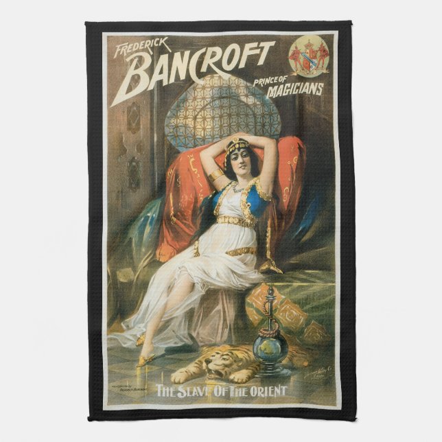 Vintage Magic Poster, Magician Frederick Bancroft Kökshandduk (Vertikal)