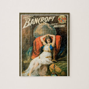 Vintage Magic Poster, Magician Frederick Bancroft Pussel