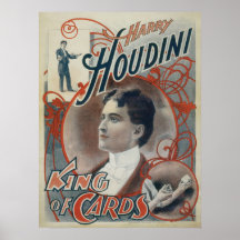 Vintage Magic Poster, Magician Harry Houdini