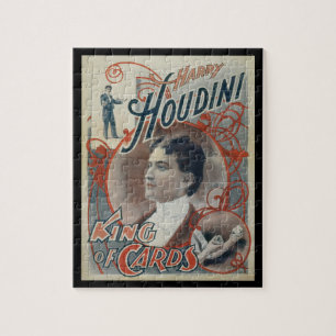 Vintage Magic Poster, Magician Harry Houdini Pussel