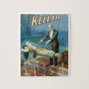 Vintage Magic Poster, Magician Harry Kellar Pussel
