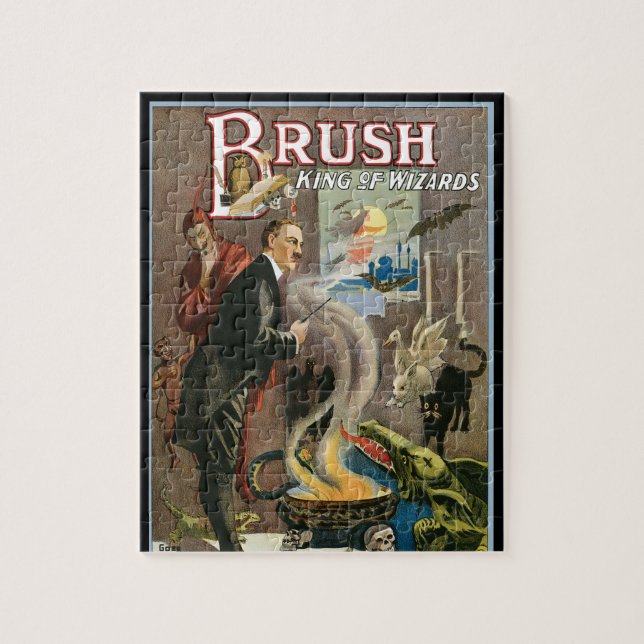 Vintage Magic Poster, Pensel, Kung på guider Pussel (Vertikal)