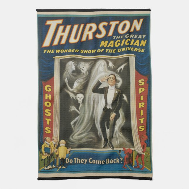 Vintage Magic Poster, Thurston, Underbara Magician Kökshandduk (Vertikal)
