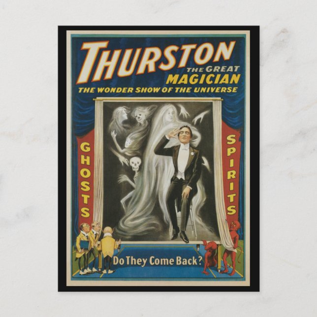 Vintage Magic Poster, Thurston, Underbara Magician Vykort (Framsida)