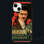 Vintage Magic Poster, Underbar Blackstone Magician<br><div class="desc">Vintage illustration magi poster med berömda scenmagiker och illusionister,  Harry Blackstone (1885-1965). Blackstone,  världens mästare Magician. I denna annons poster man att den Underbara Blackstone har två röda djävulen som viskar hemligheter i sitt öron. Och ett annat djävulen tenderar att gå i brand och blanda magiska potioner.</div>