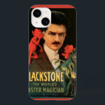 Vintage Magic Poster, Underbar Blackstone Magician<br><div class="desc">Vintage illustration magi poster med berömda scenmagiker och illusionister,  Harry Blackstone (1885-1965). Blackstone,  världens mästare Magician. I denna annons poster man att den Underbara Blackstone har två röda djävulen som viskar hemligheter i sitt öron. Och ett annat djävulen tenderar att gå i brand och blanda magiska potioner.</div>