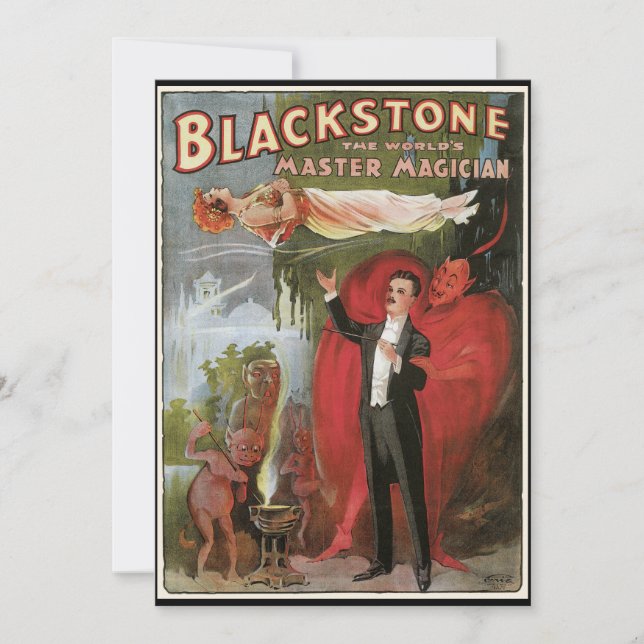 Vintage Magic Poster, Underbar Blackstone Magician (Framsida)
