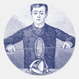 Vintage Magic Trick eller Scientific Experiment Runt Klistermärke