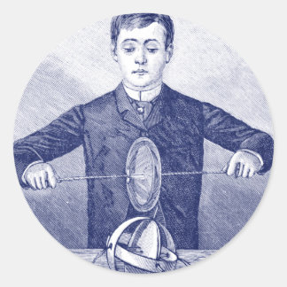 Vintage Magic Trick eller Scientific Experiment Runt Klistermärke