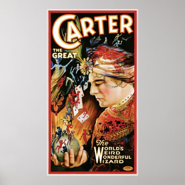 Vintage Magician Carter Underbaren Poster (Framsidan)