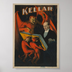 Vintage Magician Illustration Poster