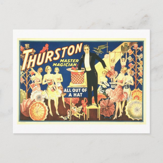 Vintage Magician Poster vykort (Framsida)