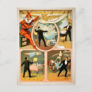 Vintage Magician Poster Vykort
