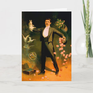 Vintage Magician Rabbits Ro Doves Magic Tricks Kort