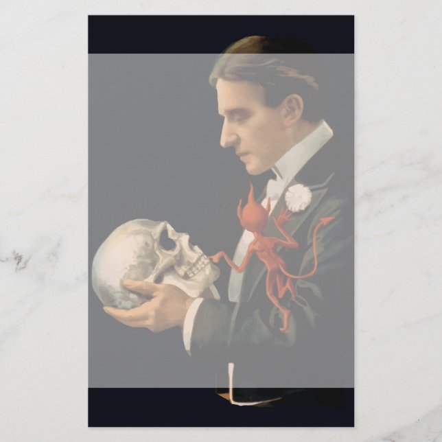Vintage Magician, Thurston Holding a Human Skull (Framsida)