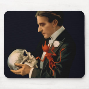 Vintage Magician, Thurston Holding a Human Skull Musmatta