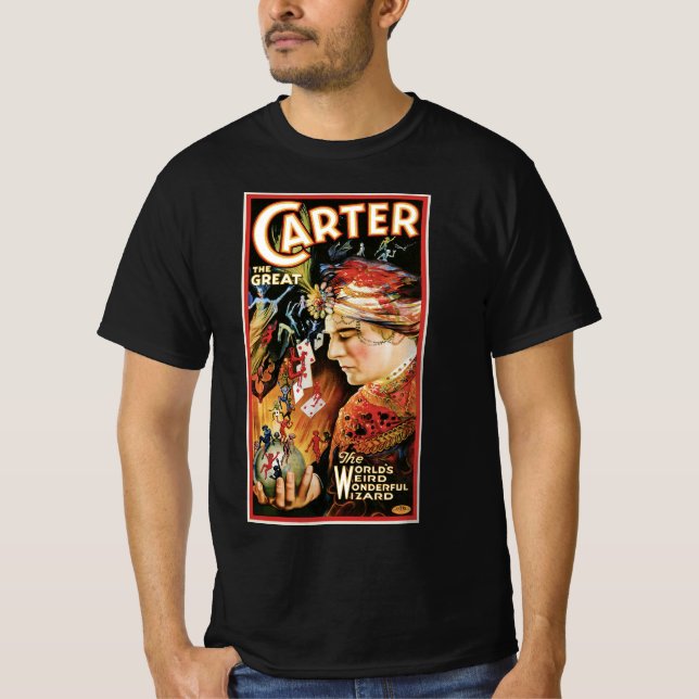 Vintage Magiplakat, Carter den Mystiska T Shirt (Framsida)
