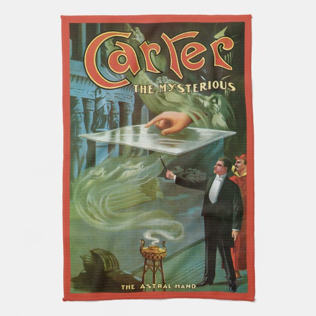 Vintage magiplakat, Carter den mystiske Kökshandduk (Vertikal)