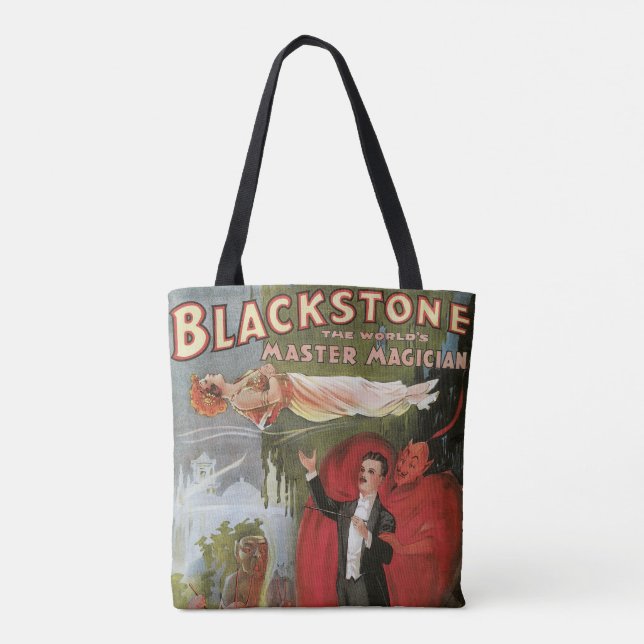 Vintage magiplakat, Great Blackstone Magiker Tygkasse (Baksida)