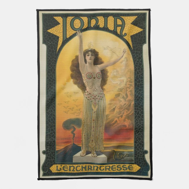 Vintage Magiplakat, Ionia L'Enchantress Kökshandduk (Vertikal)