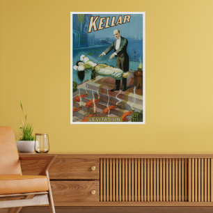 Vintage magiplakat, trollkarlen Harry Kellar Poster