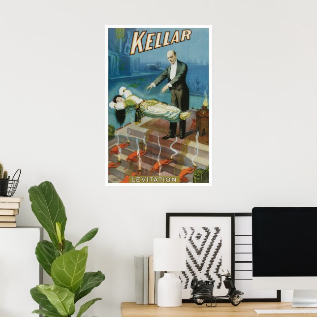 Vintage magiplakat, trollkarlen Harry Kellar Poster (Hemmakontoret)