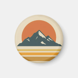 Vintage Magnet för Bergssolnedgång