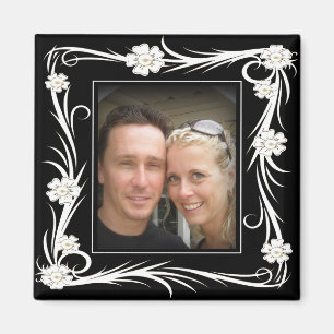 Vintage Magnet Vintage Blommig Lägg till ditt foto