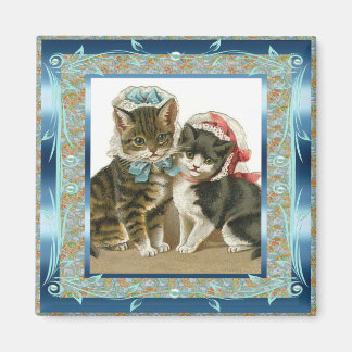 Vintage Magnet Vintage Tealblå Katter