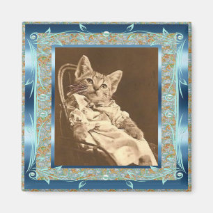Vintage Magnet Vintage Tealblå Katter