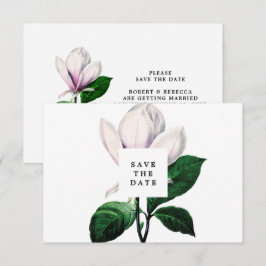 vintage magnolia blommig spara datum-kort inbjudningar