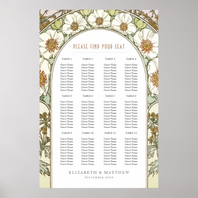 Vintage Magnolia-sätesdiagram Poster (Framsidan)