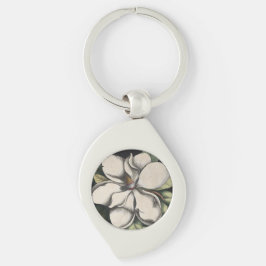 Vintage Magnolia  Swirl Silverfärgad Nyckelring