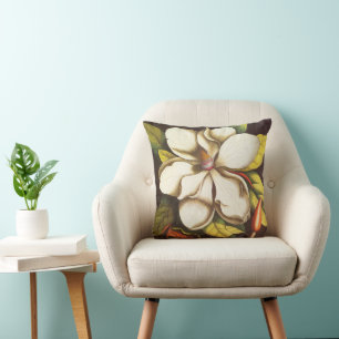 Vintage Magnoliablommor Växt Med Frön Kudde