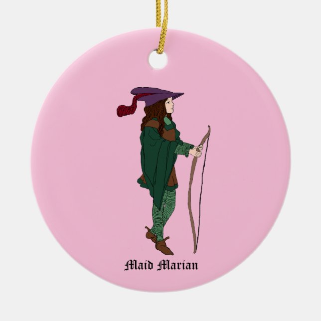 Vintage Maid Marian-ornament Julgransprydnad Keramik (Framsidan)