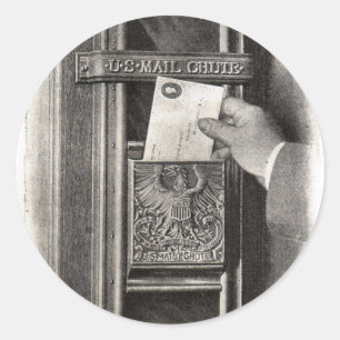 Vintage Mail Box Runt Klistermärke