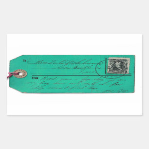 Vintage Mail-Märkre med avbruten postgång Rektangulärt Klistermärke