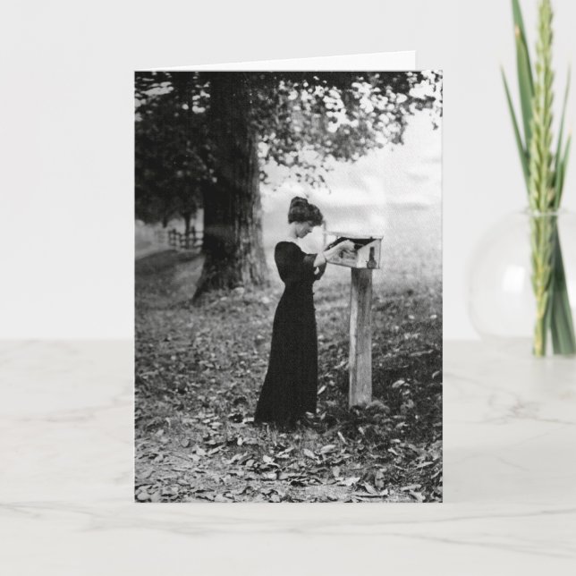 Vintage Mailbox Victorian Woman Kort (Framsida)