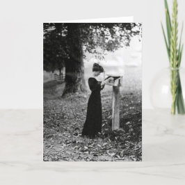 Vintage Mailbox Victorian Woman Kort