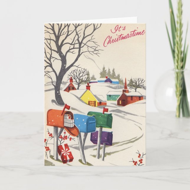 Vintage_mailboxes_Christmas_Card Helgkort (Framsida)