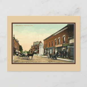 Vintage Main Street Coatichock, Quebec Vykort