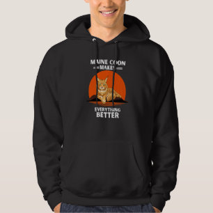 Vintage Maine Coon Gör Allting Bättre Retro Hoodie