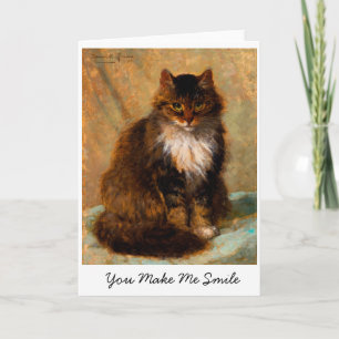 Vintage Maine Coon Katt Du Får Mig Att Le Kort