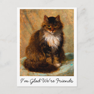 Vintage Maine Coon Katt Konst Jag är Glad Vi är Vä Vykort