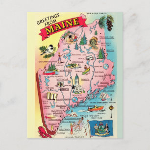 Vintage Maine Greetings vykort