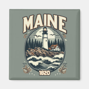 Vintage Maine Lighthouse Magnet