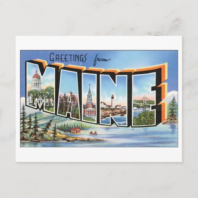 Vintage Maine-vykort Vykort (Framsida)