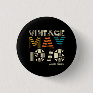 Vintage MAJ 1976 Anpassat år Knapp